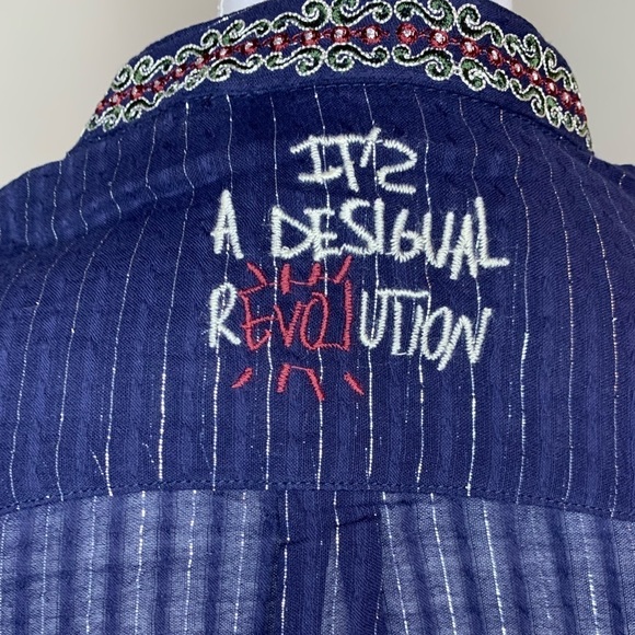 NWT Desigual Larson Top Boho Embroidered Women Euro Small Cotton Blend - Picture 5 of 11